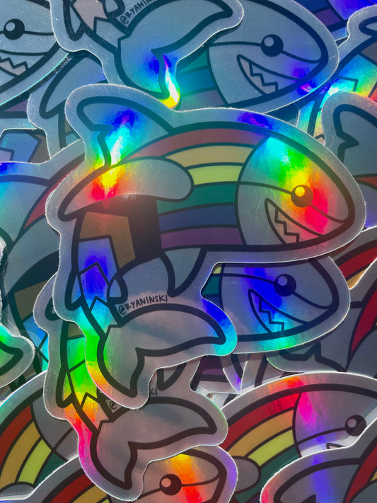 Progress Shark Sticker Holographic