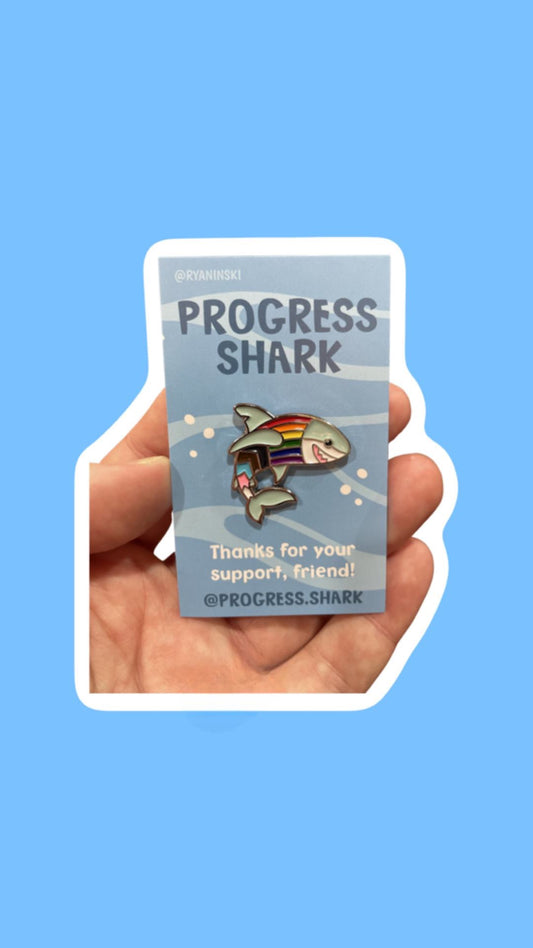 Progress Shark Pin